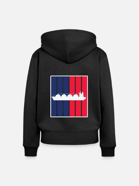 LNG Tanker - Frauen Premium Bio Zip Hoodie - Schwarz