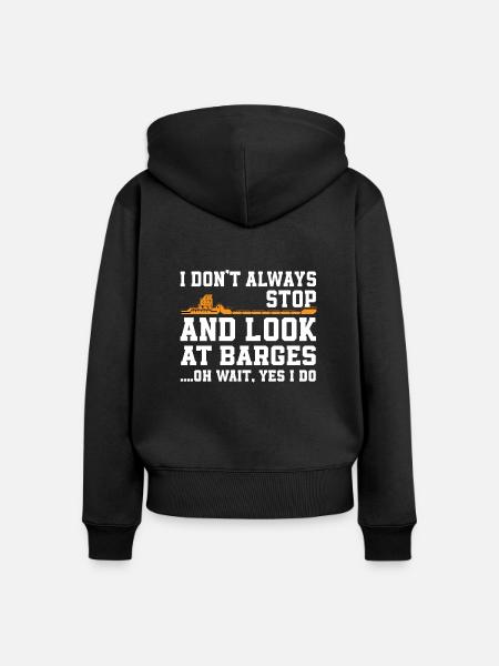 Lastkahn Spruch - Frauen Premium Bio Zip Hoodie - Schwarz