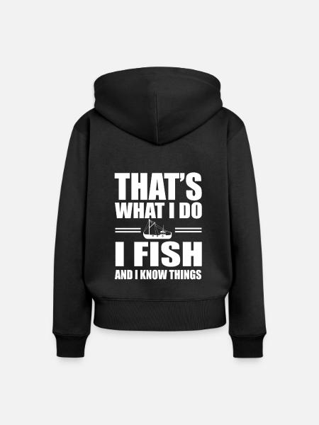 Fischkutter Fischen - Frauen Premium Bio Zip Hoodie - Schwarz