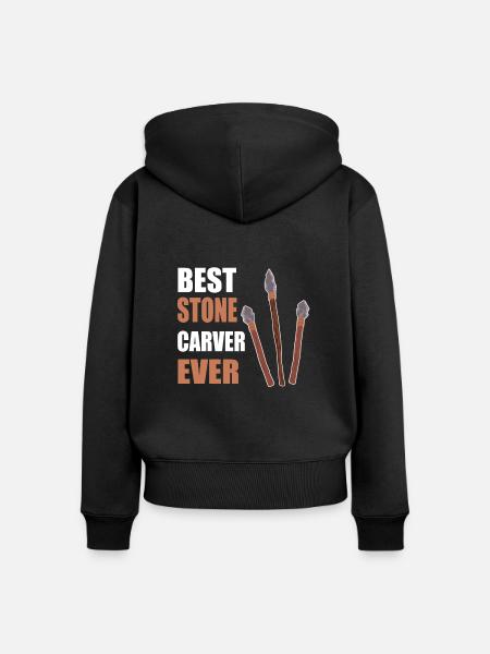 Steinmetz - Frauen Premium Bio Zip Hoodie - Schwarz