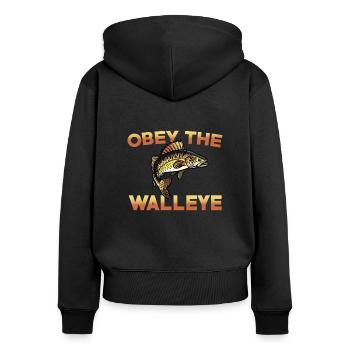 Obey the pike-perch - Women's Premium Organic Zip Hoodie - black - Back - Julia (174cm)