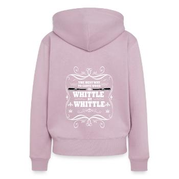 Funny carving saying - Women's Premium Organic Zip Hoodie - dusky pink - Back - Julia (174cm)
