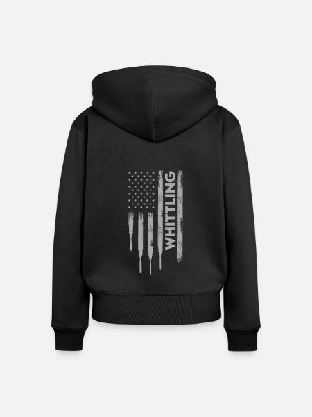 USA Schnitzen - Frauen Premium Bio Zip Hoodie - Schwarz