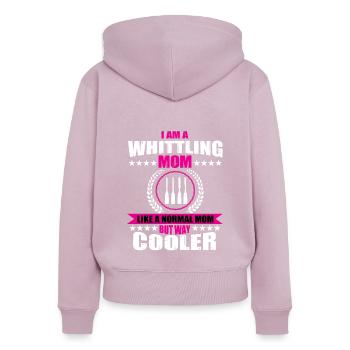Carving Mother - Women's Premium Organic Zip Hoodie - dusky pink - Back - Julia (174cm)