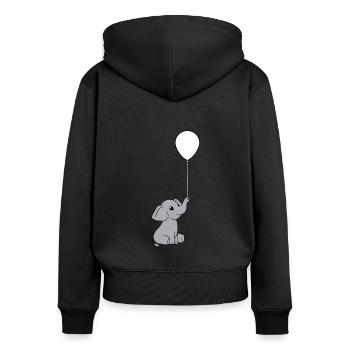Süsses Elefanten-Baby - Frauen Premium Bio Zip Hoodie - Schwarz - Hinten - Julia (174cm)