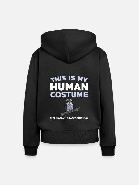 Kookaburra Halloween Design - Frauen Premium Bio Zip Hoodie - Schwarz
