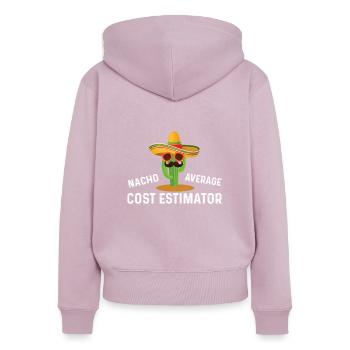 Nicht So Durchschnittlicher Kostenschätzer - Frauen Premium Bio Zip Hoodie - Altrosa - Hinten - Julia (174cm)