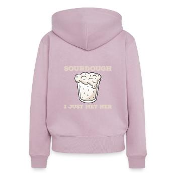 Lustiges Sauerteig Design - Frauen Premium Bio Zip Hoodie - Altrosa - Hinten - Julia (174cm)
