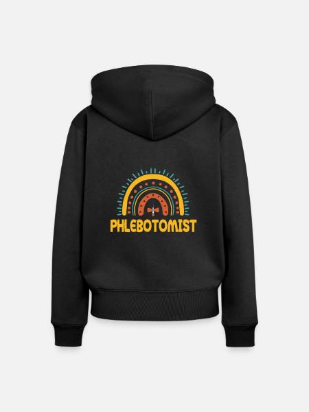 Tolles Phlebotomist Design - Frauen Premium Bio Zip Hoodie - Schwarz