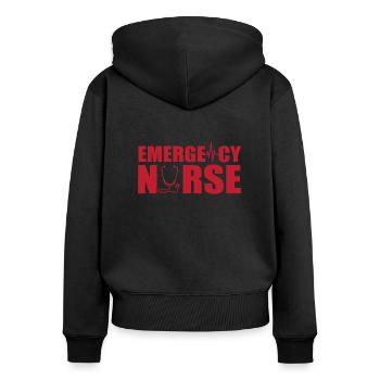 Emergency nurse - Women's Premium Organic Zip Hoodie - black - Back - Julia (174cm)