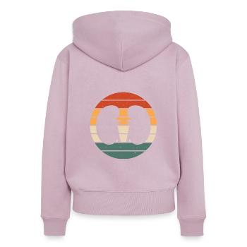 Retro Kidney Design Nephrology - Women's Premium Organic Zip Hoodie - dusky pink - Back - Julia (174cm)