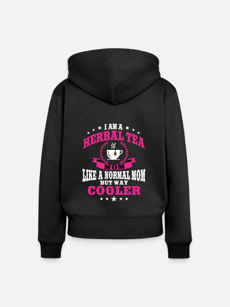 Lustige Kräutertee Mama Design Frauen - Frauen Premium Bio Zip Hoodie - Schwarz