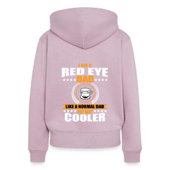 Red Eye Coffee Daddy - Women's Premium Organic Zip Hoodie - dusky pink - Back - Julia (174cm)