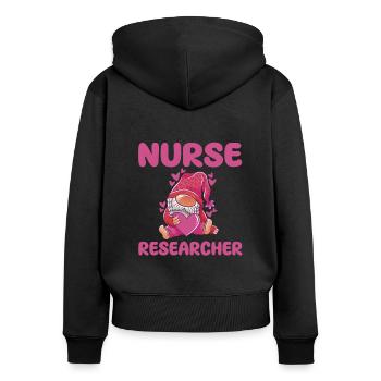 Nursing researcher - Women's Premium Organic Zip Hoodie - black - Back - Julia (174cm)