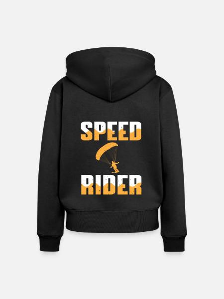 Speed Rider - Frauen Premium Bio Zip Hoodie - Schwarz