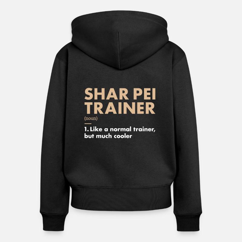 Shar Pei Entraîneur Definiton - Sweat à capuche zippé Premium bio Femme - noir