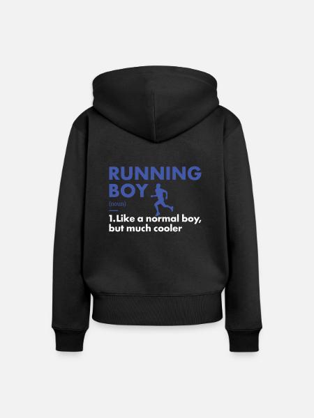 Sport Boy Running - Frauen Premium Bio Zip Hoodie - Schwarz