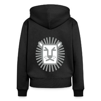 Lion - Lion - line drawing - Women's Premium Organic Zip Hoodie - black - Back - Julia (174cm)