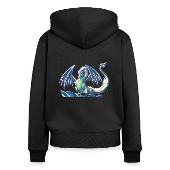Magischer Eis Drache - Drachen der Elemente - Frauen Premium Bio Zip Hoodie - Schwarz - Hinten - Julia (174cm)
