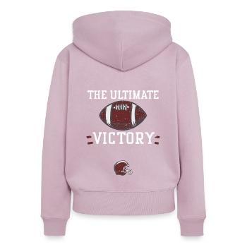 La victoire ultime - Football - Sweat à capuche zippé Premium bio Femme - rose poudré - Dos - Julia (174cm)