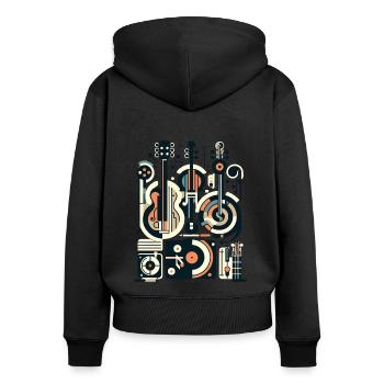 Musical Instruments Minimalist Art - Women's Premium Organic Zip Hoodie - black - Back - Julia (174cm)
