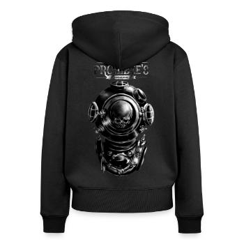 Don' t cry - Frauen Premium Bio Zip Hoodie - Schwarz - Hinten - Julia (174cm)