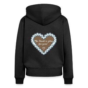 Mei Dirndl is z'kloa für zwoa - Bayern - Frauen Premium Bio Zip Hoodie - Schwarz - Hinten - Julia (174cm)