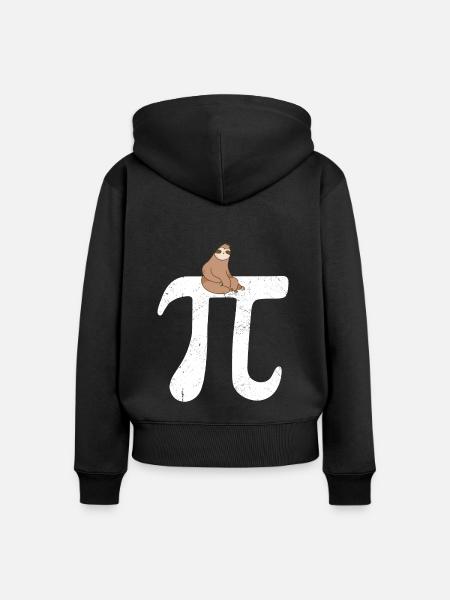 Math Sloth Pi - Frauen Premium Bio Zip Hoodie - Schwarz