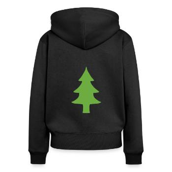 Tannenbaum baum natur grün - Frauen Premium Bio Zip Hoodie - Schwarz - Hinten - Julia (174cm)