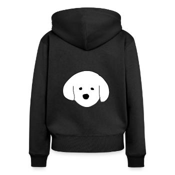 Hund Haustier tier symbol form kopf - Frauen Premium Bio Zip Hoodie - Schwarz - Hinten - Julia (174cm)