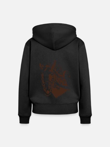 Mädchen Pferdeliebhaber, Pferdebesitzer, Reitgeschenk - Frauen Premium Bio Zip Hoodie - Schwarz