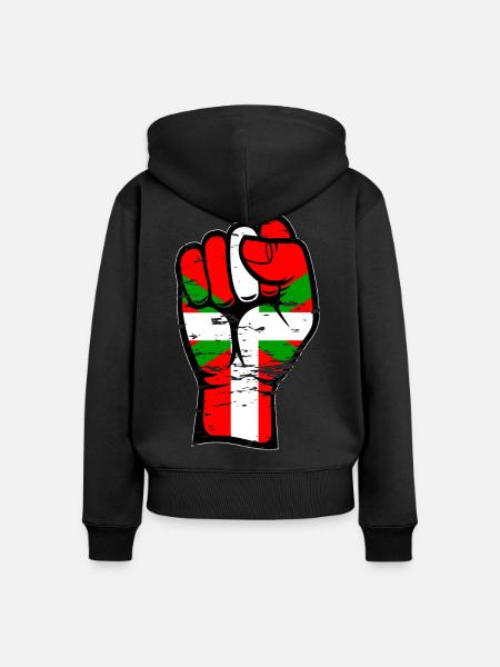 Baskische Flagge Faust used - Frauen Premium Bio Zip Hoodie - Schwarz