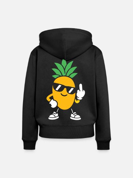Sunny Pineapple Sonnenbrille Einstellung - Frauen Premium Bio Zip Hoodie - Schwarz