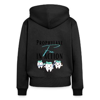 Propyhlaxe Fairy Prophylaxis Assistant ZMF - Women's Premium Organic Zip Hoodie - black - Back - Julia (174cm)