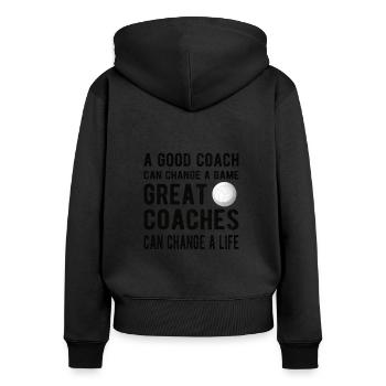 Best Volleyball Coach Volleyball Coach Gift - Women's Premium Organic Zip Hoodie - black - Back - Julia (174cm)