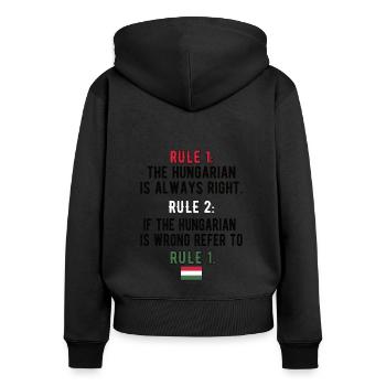 Proud Hungarian Hungary Flag Hungarian roots - Women's Premium Organic Zip Hoodie - black - Back - Julia (174cm)