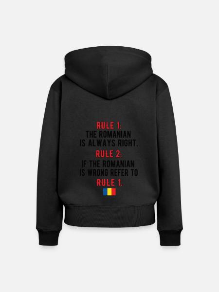 Proud Romanian Romania Flag Romanian Roots - Women's Premium Organic Zip Hoodie - black