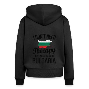 Bulgare Bulgarien Herkunft Bulgarische Flagge - Frauen Premium Bio Zip Hoodie - Schwarz - Hinten - Julia (174cm)