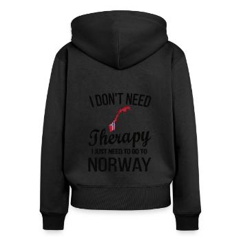 Norvégien Norvège origine drapeau norvégien - Sweat à capuche zippé Premium bio Femme - noir - Dos - Julia (174cm)