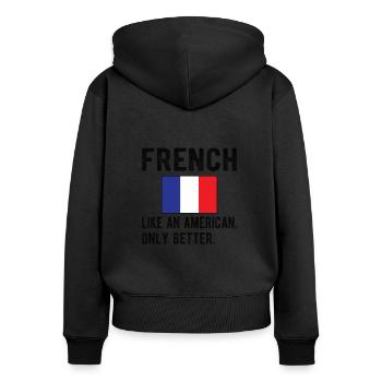 French France Flag French origin - Women's Premium Organic Zip Hoodie - black - Back - Julia (174cm)