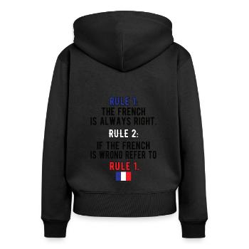 French France Flag French roots - Women's Premium Organic Zip Hoodie - black - Back - Julia (174cm)
