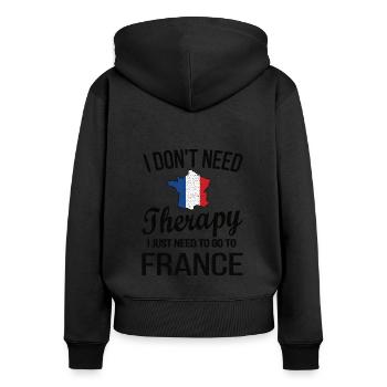French France Origin French flag - Women's Premium Organic Zip Hoodie - black - Back - Julia (174cm)