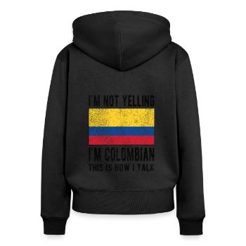 Kolumbianer Kolumbien Kolumbianische Flagge - Frauen Premium Bio Zip Hoodie - Schwarz - Hinten - Julia (174cm)