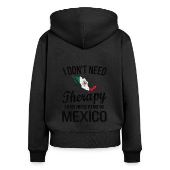 Mexique Origine Mexique Drapeau mexicain - Sweat à capuche zippé Premium bio Femme - noir - Dos - Julia (174cm)