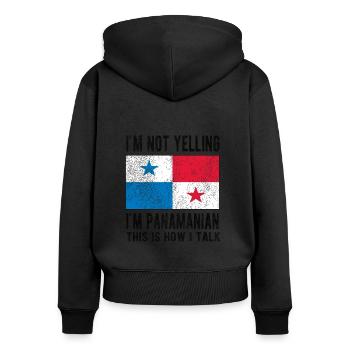 Panamaer Panama Herkunft Panamaische Flagge - Frauen Premium Bio Zip Hoodie - Schwarz - Hinten - Julia (174cm)