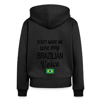 Brasilianer Brasilien Brasilianische Wurzeln - Frauen Premium Bio Zip Hoodie - Schwarz - Hinten - Julia (174cm)