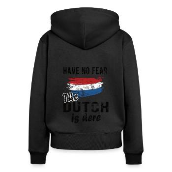 Pays-Bas néerlandais Drapeau néerlandais - Sweat à capuche zippé Premium bio Femme - noir - Dos - Julia (174cm)