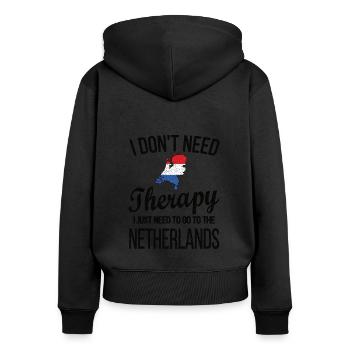 Pays-Bas néerlandais Drapeau néerlandais - Sweat à capuche zippé Premium bio Femme - noir - Dos - Julia (174cm)