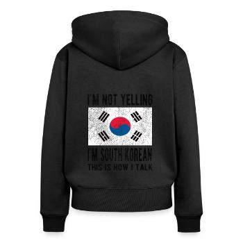 South Korea Flag South Korean South Korea Origin - Women's Premium Organic Zip Hoodie - black - Back - Julia (174cm)