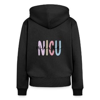 NICU Neonatal Intensive Care Nurse - Women's Premium Organic Zip Hoodie - black - Back - Julia (174cm)